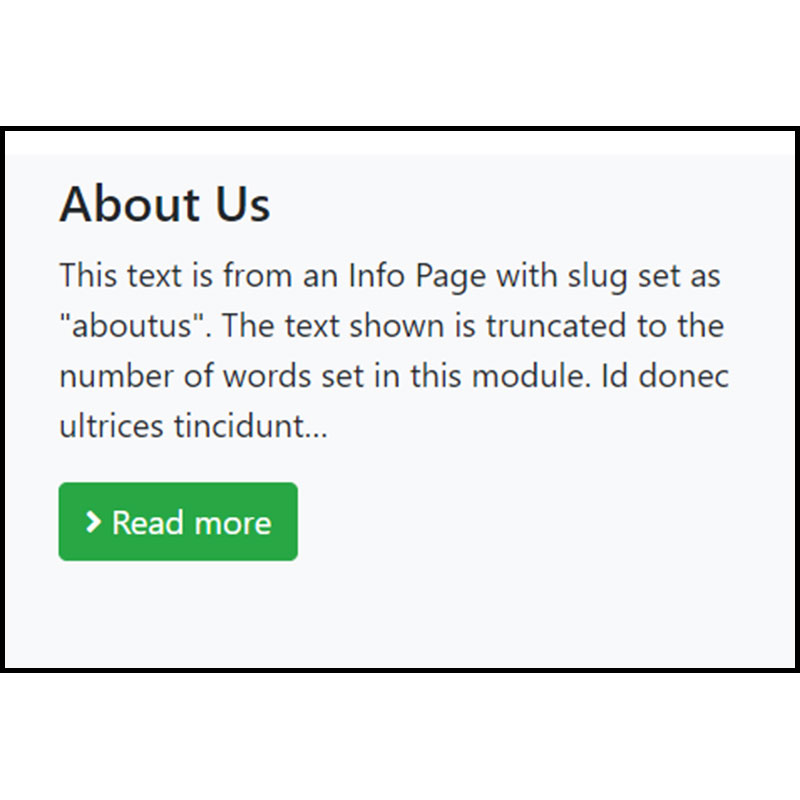Footer Content Module - About Us Text Block